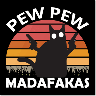 Pew Pew Cat Gaming Cat Posters and Art